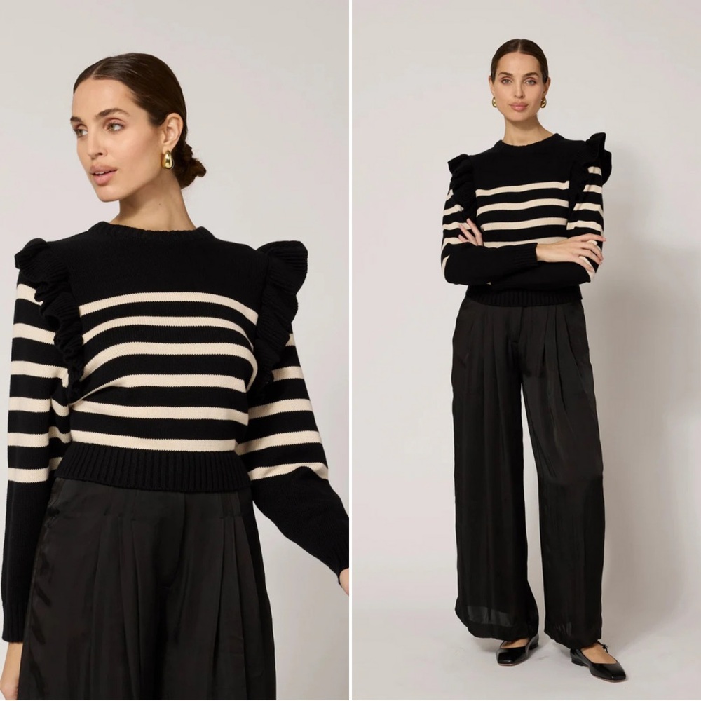 NWT | Cleobella Blair Striped Ruffle Sweater Size M ($230 MSRP)